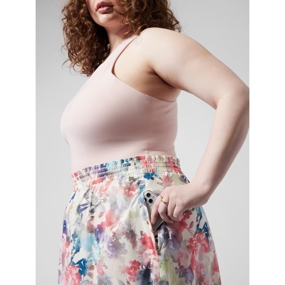 Athleta Savannah Skirt Pull On Elastic Waist Lumen Floral Cream 3X - Picture 2 of 6